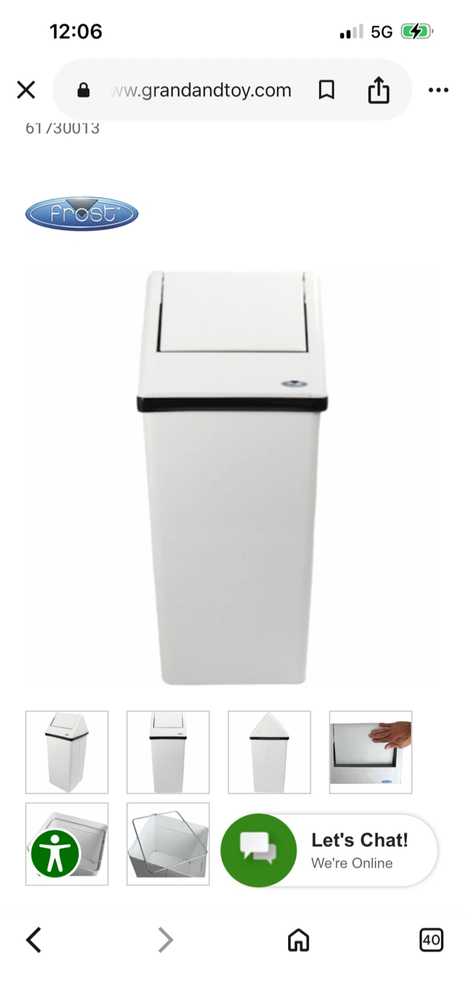 New Frost White Waste Receptacle 54 Letter