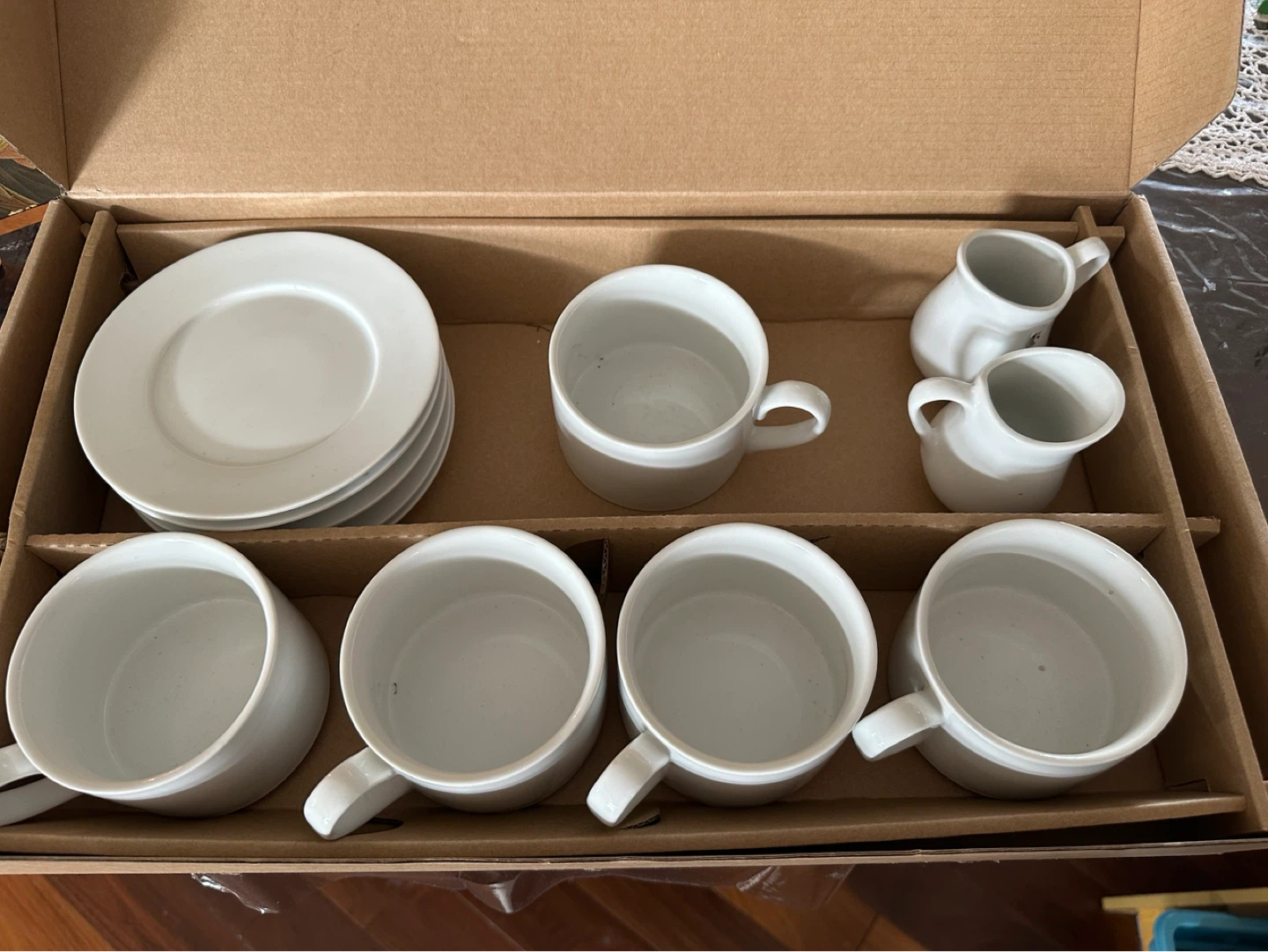Our Table Simply White Rim Cup and Saucer Set