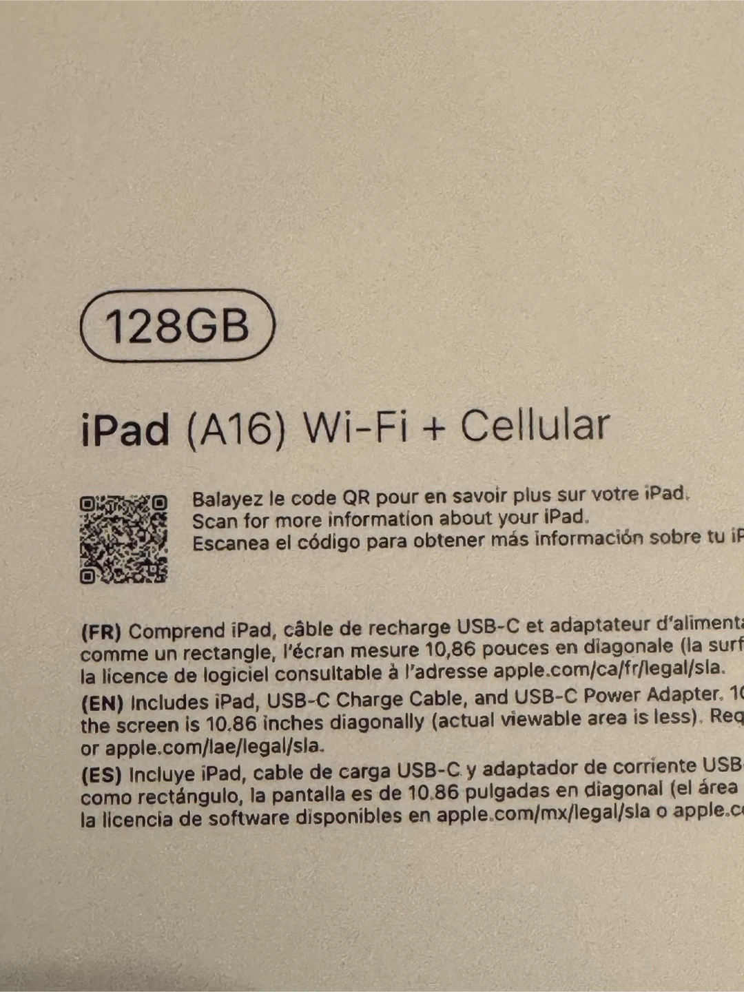 Sealed iPad (A16) Wi-Fi + Cellular 128GB - photo 2