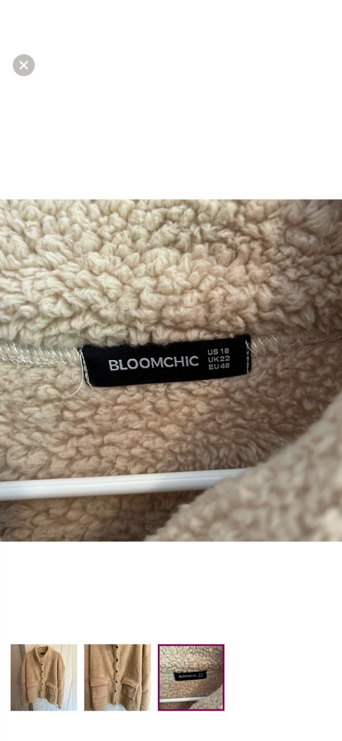 Bloomchic Teddy Fleece Jacket Beige US 1X - photo 3