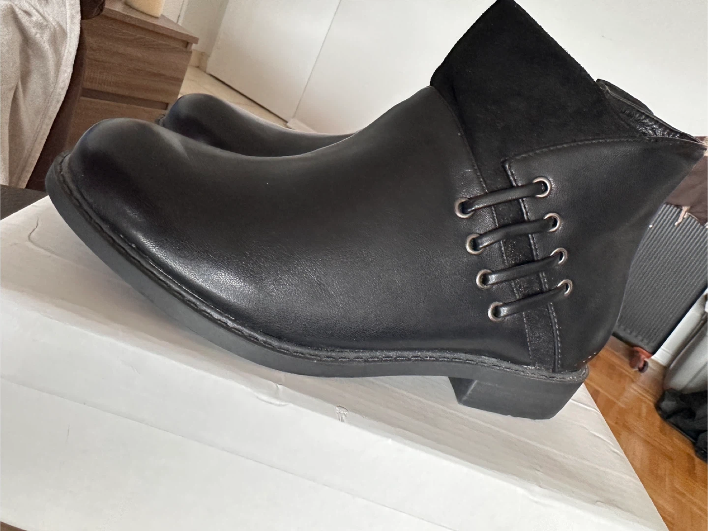 Black Ankle Boots with Lacing Detail - photo 2
