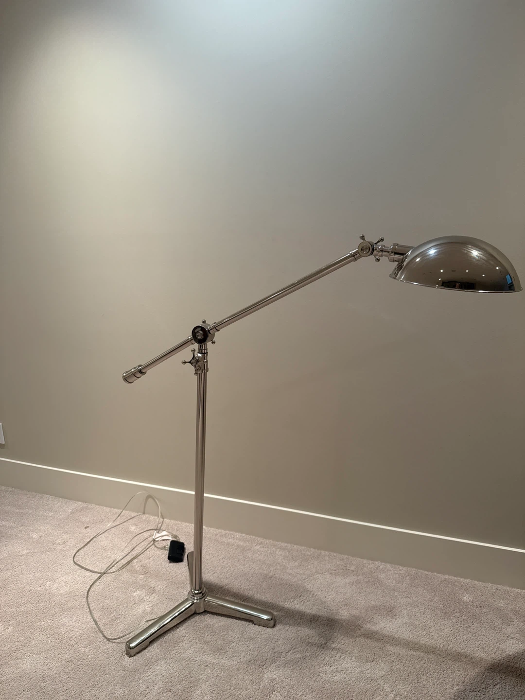 Restoration Hardware Adjustable Silver Floor Lamp