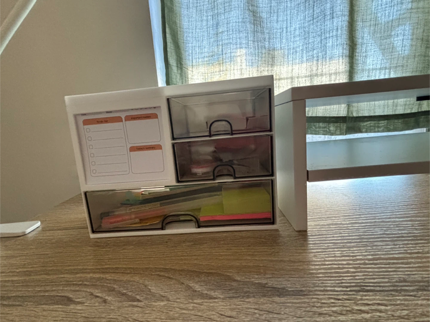 White Desk Organizer with Monitor Stand - photo 4