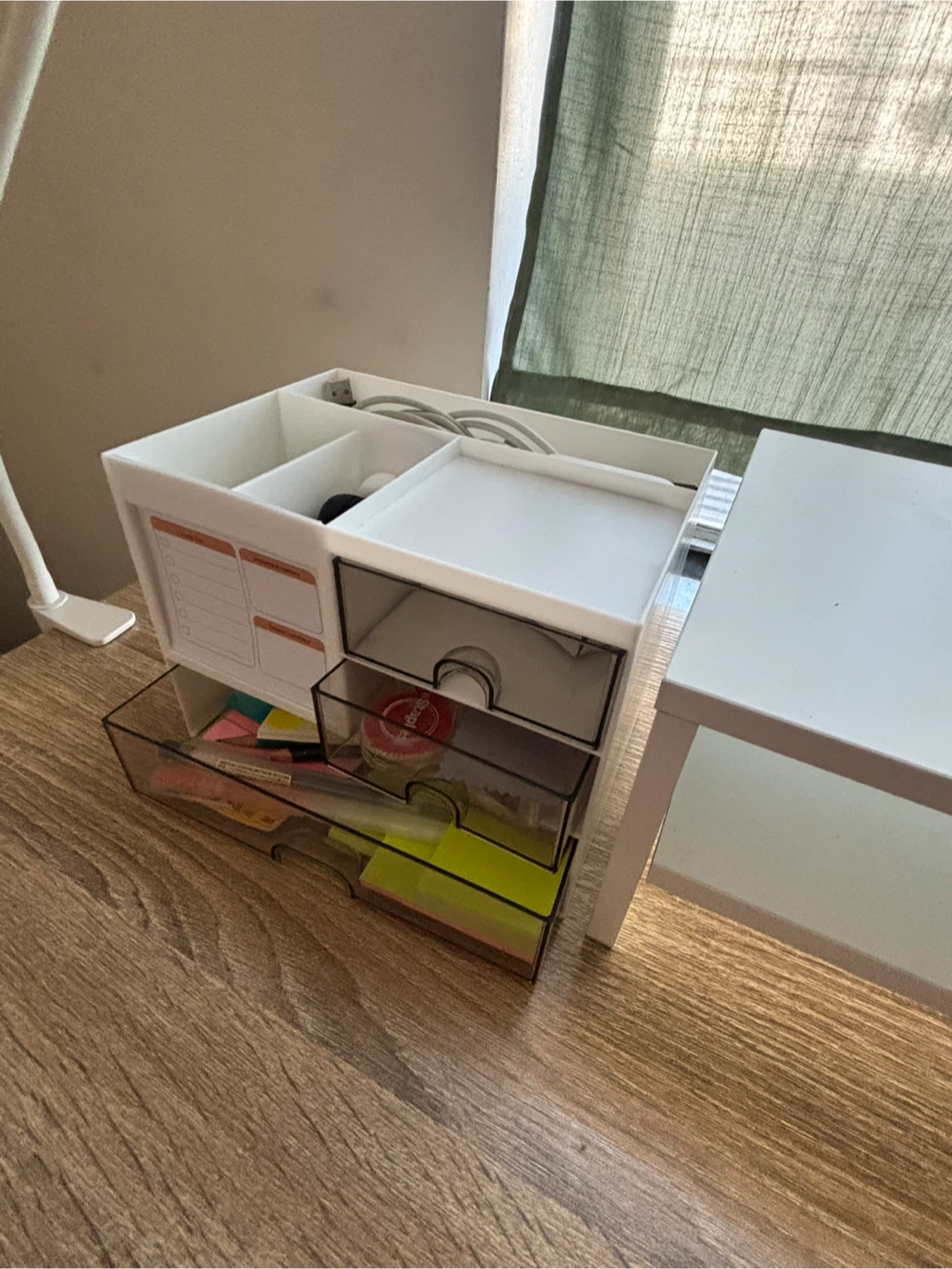 White Desk Organizer with Monitor Stand - photo 3