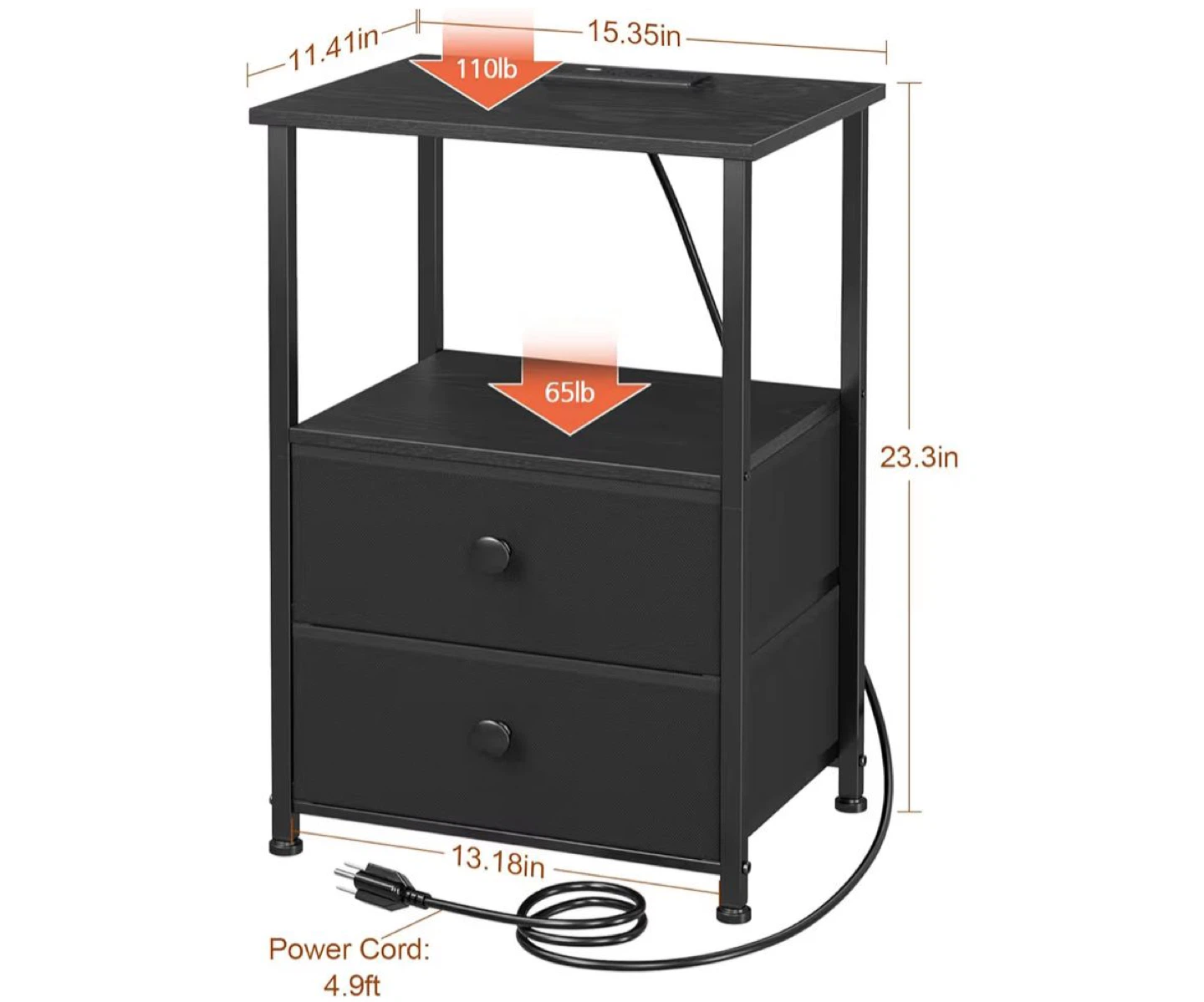 Drawer Nightstand with LED Lights - photo 2