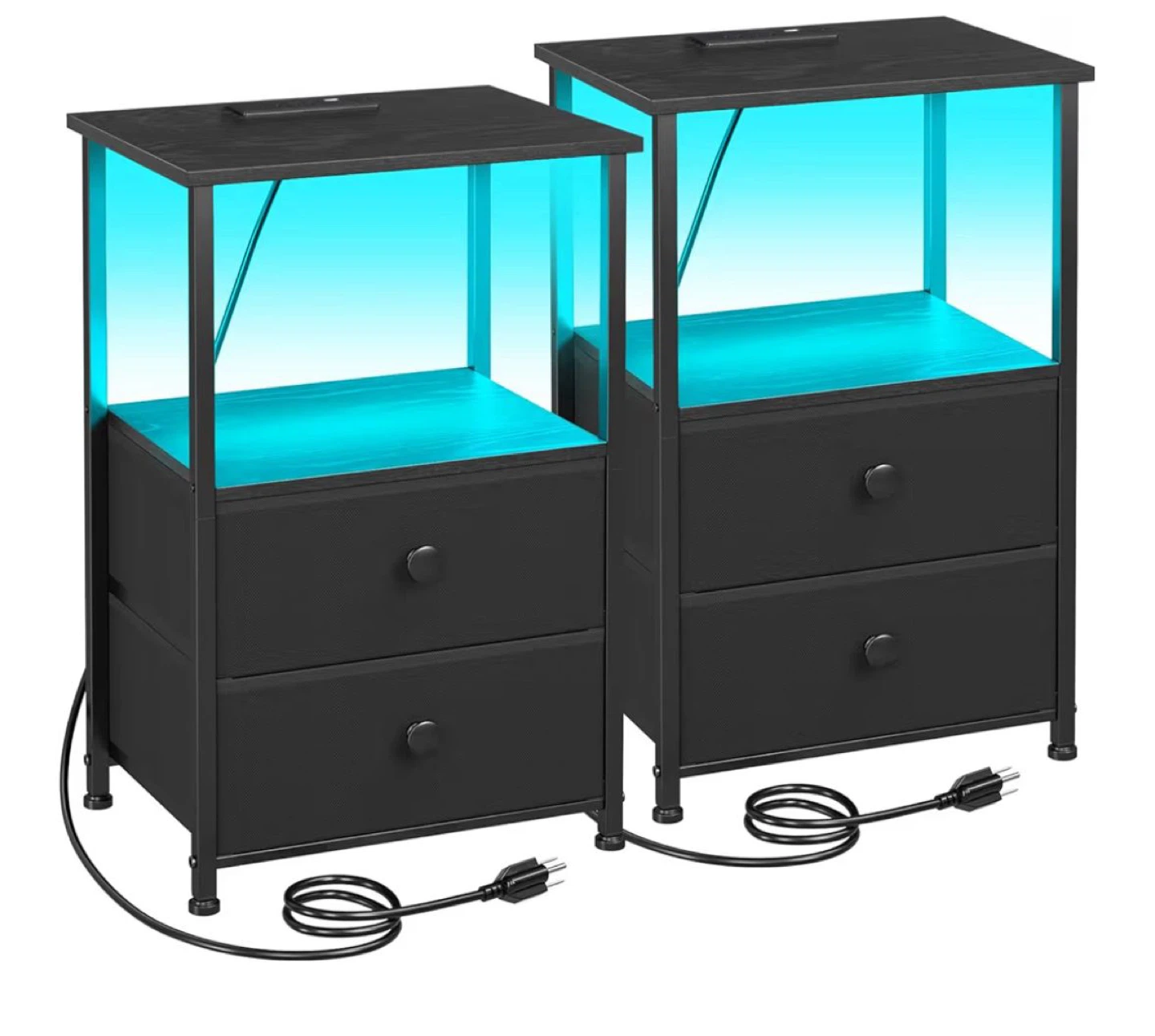 Drawer Nightstand with LED Lights