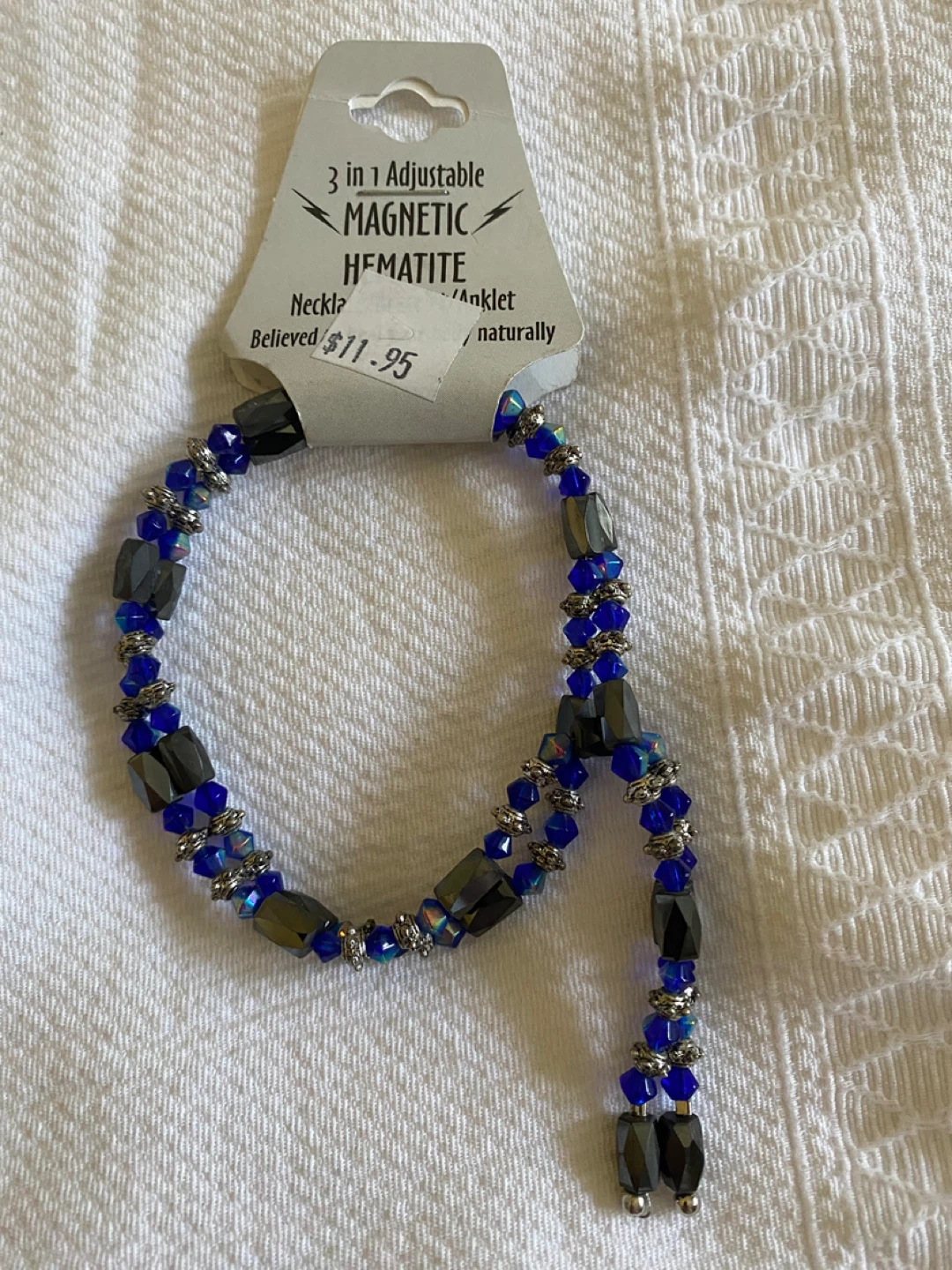 3-in-1 Adjustable Magnetic Hematite Necklace/Anklet