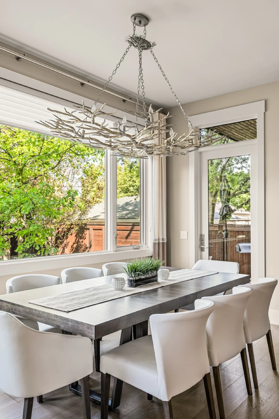Modern Grey Wood Dining Table - photo 2