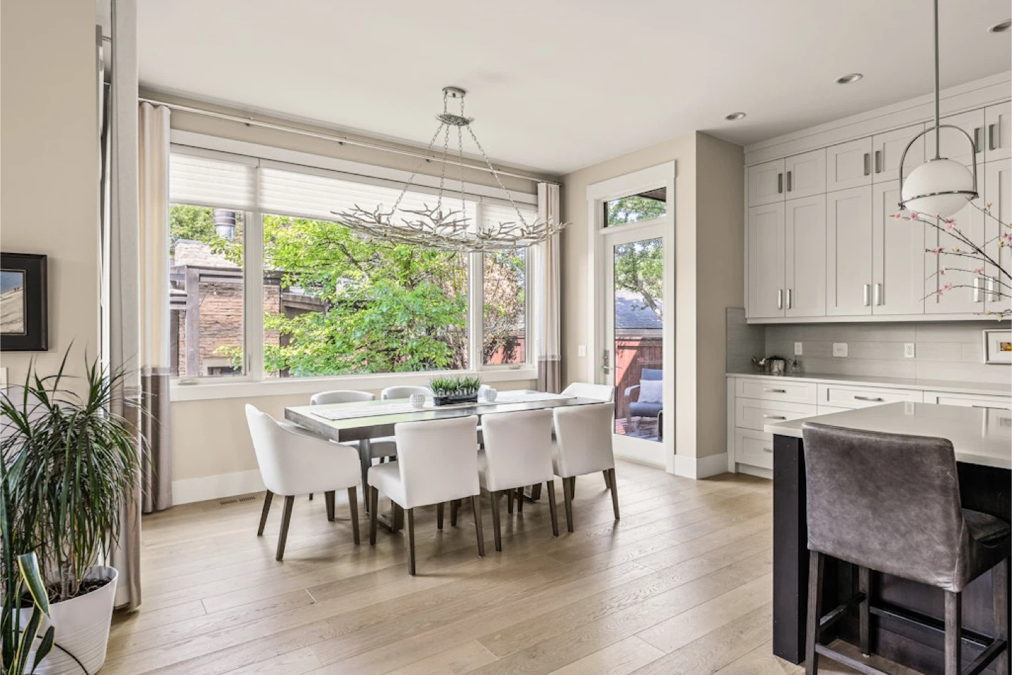 Modern Grey Wood Dining Table