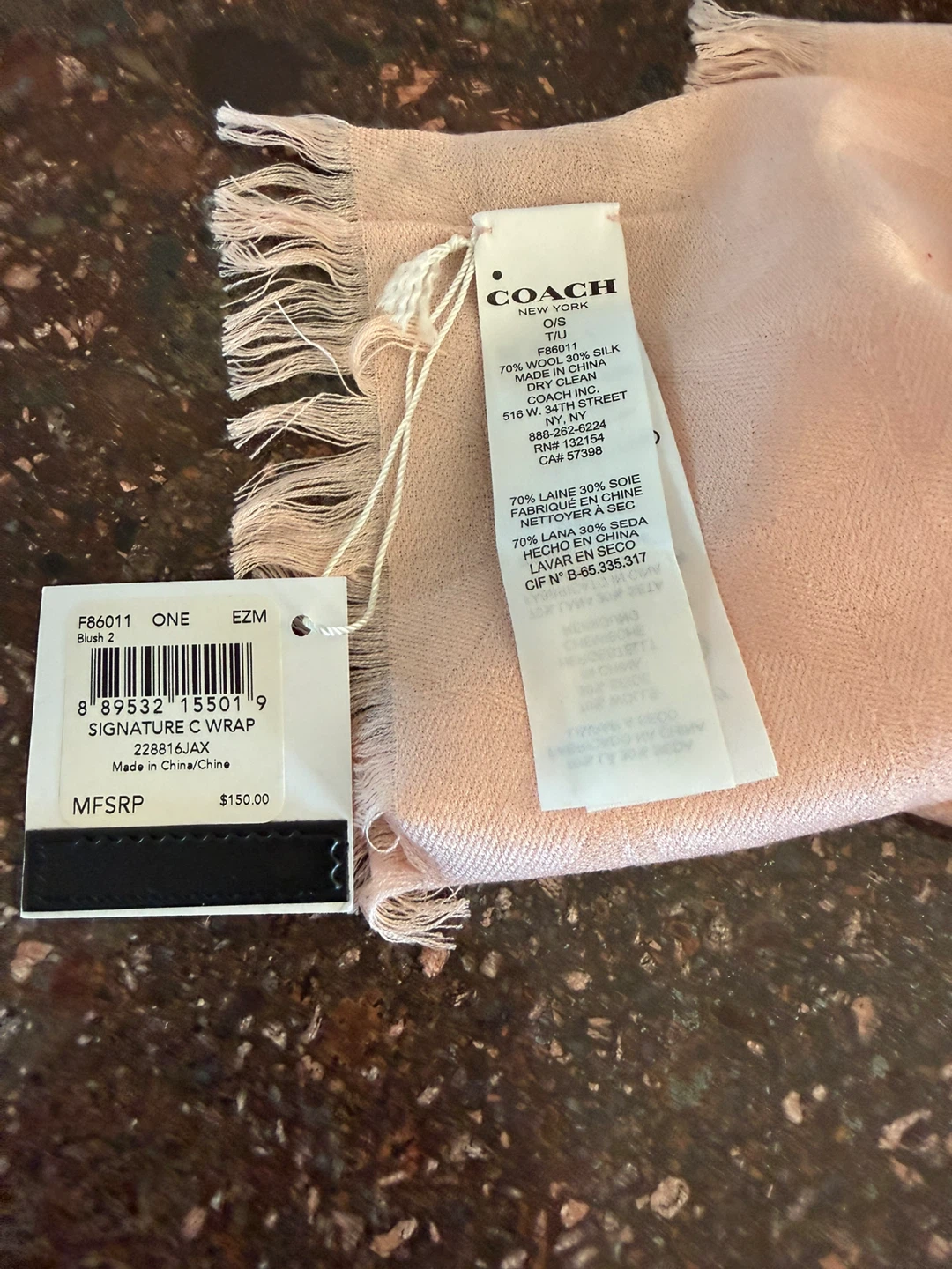 Coach Signature C Wrap Scarf Blush - photo 3
