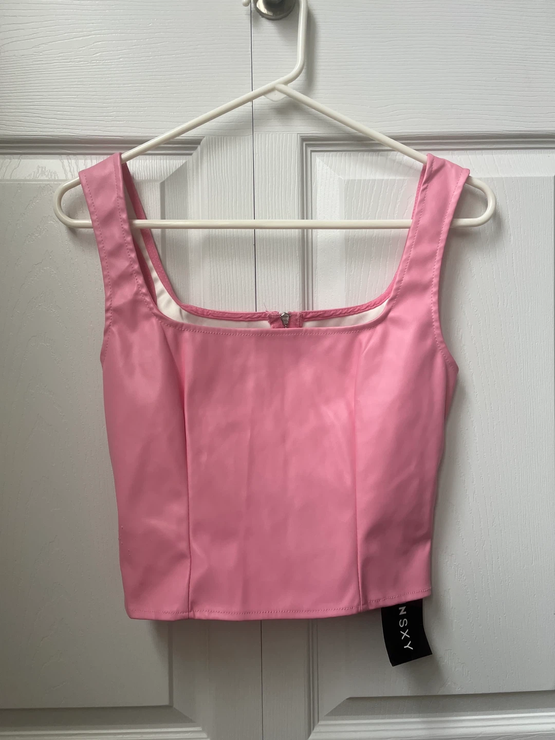 Pink Square Neck Corset Top