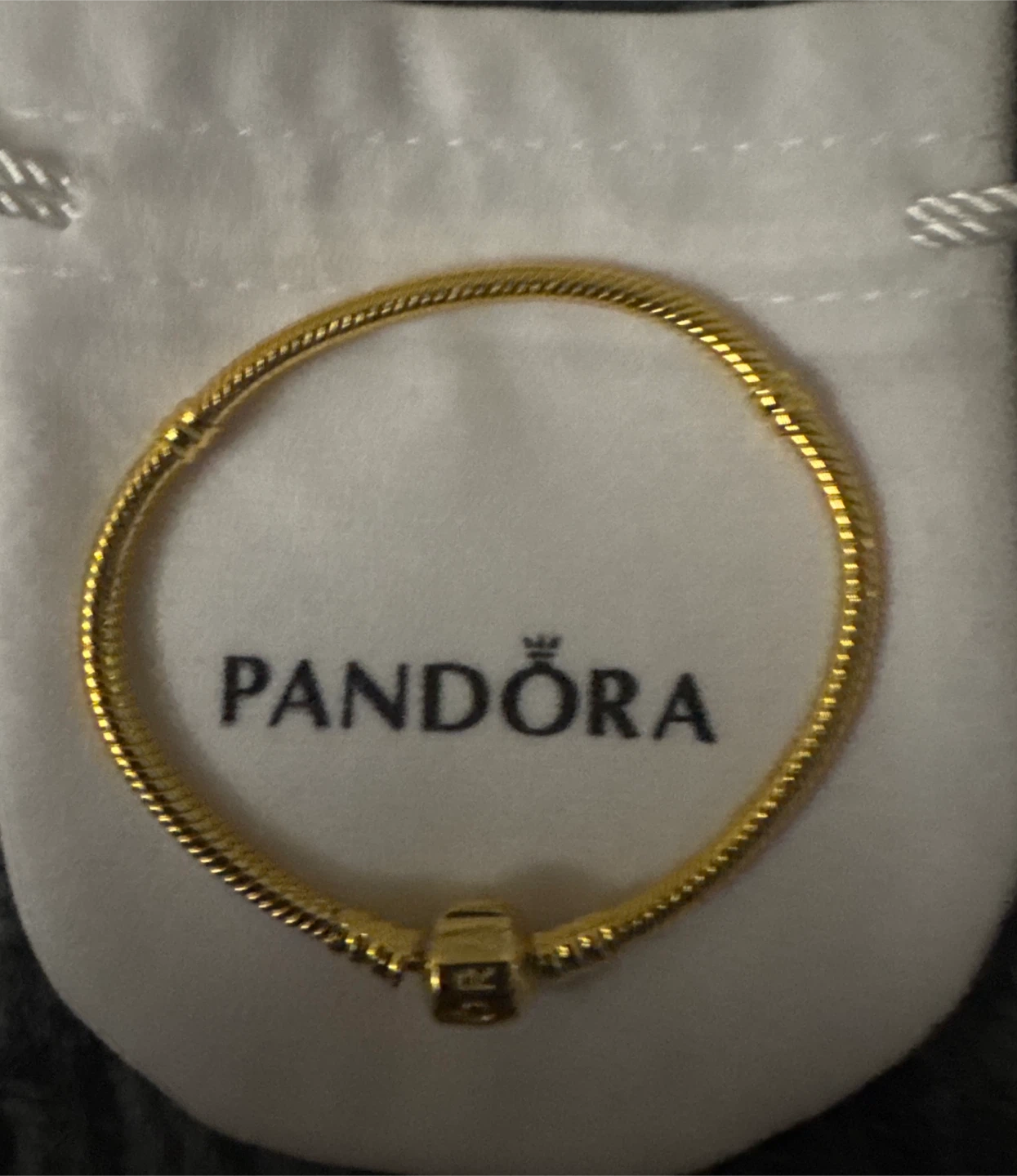 Pandora Gold Tone Snake Chain Bracelet