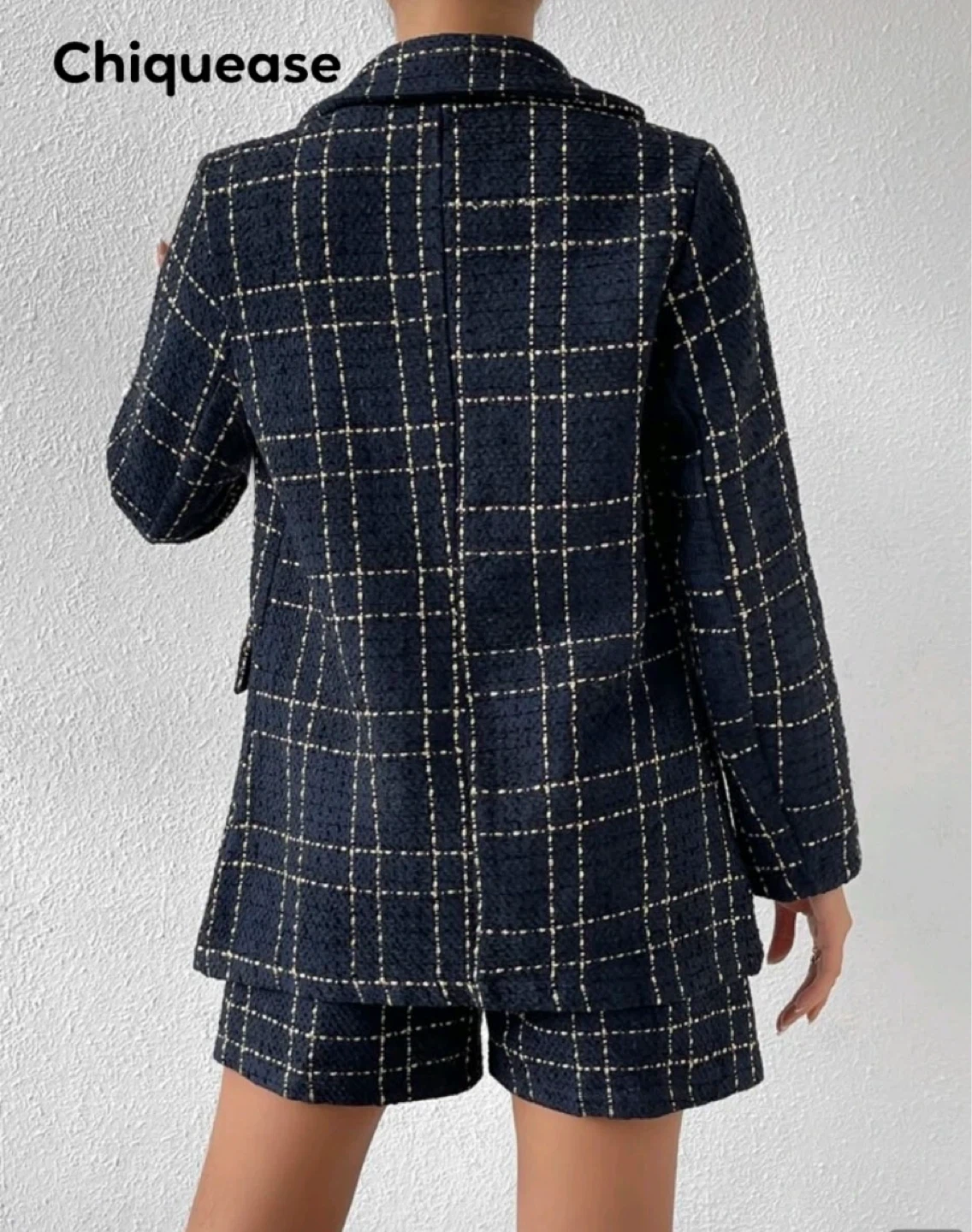 NEW Plaid Tweed Blazer & Shorts Set - photo 2