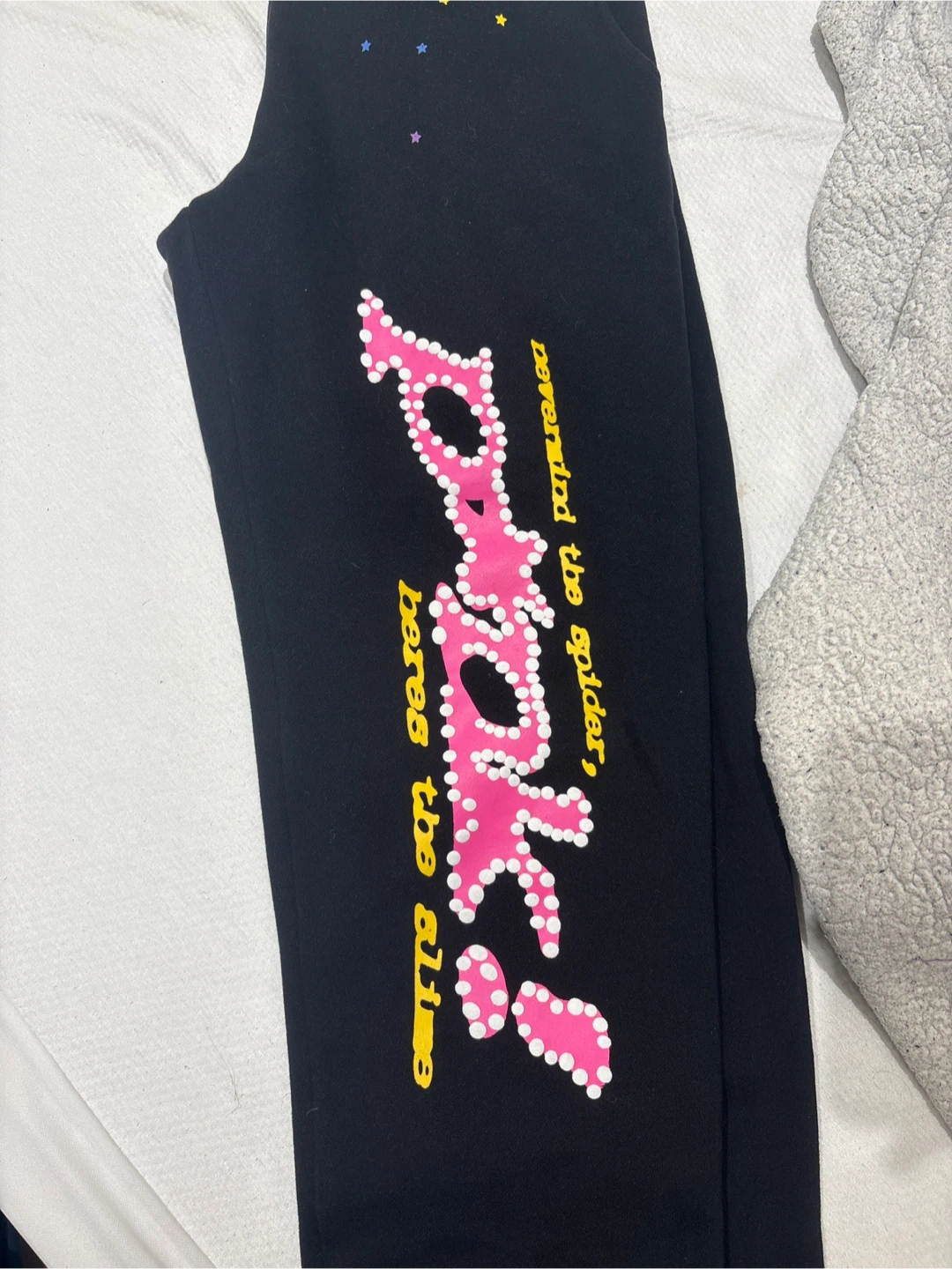 Black Sweatpants with Pink Graphic - photo 2