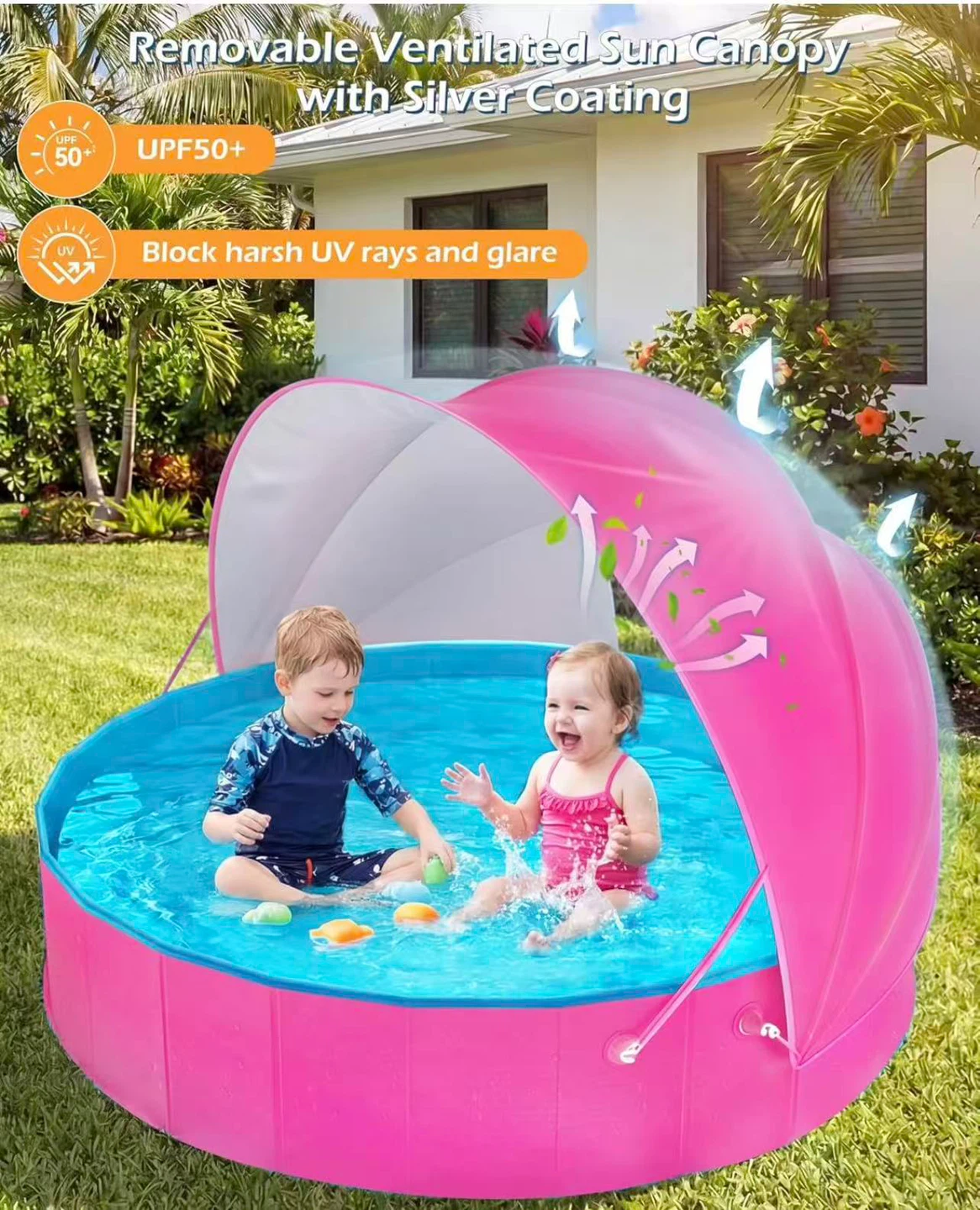Pink Kiddie Pool with Sun Canopy - photo 2