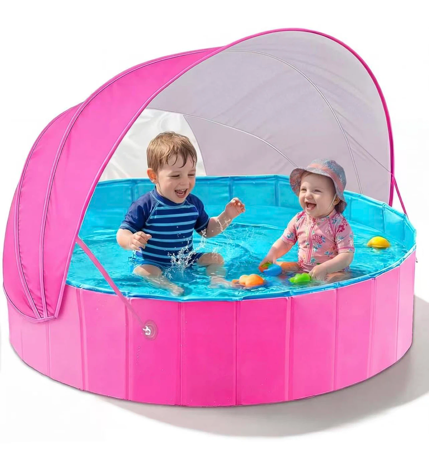 Pink Kiddie Pool with Sun Canopy