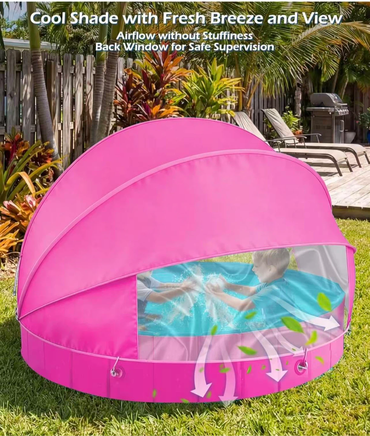 Pink Kiddie Pool with Sun Canopy - photo 3