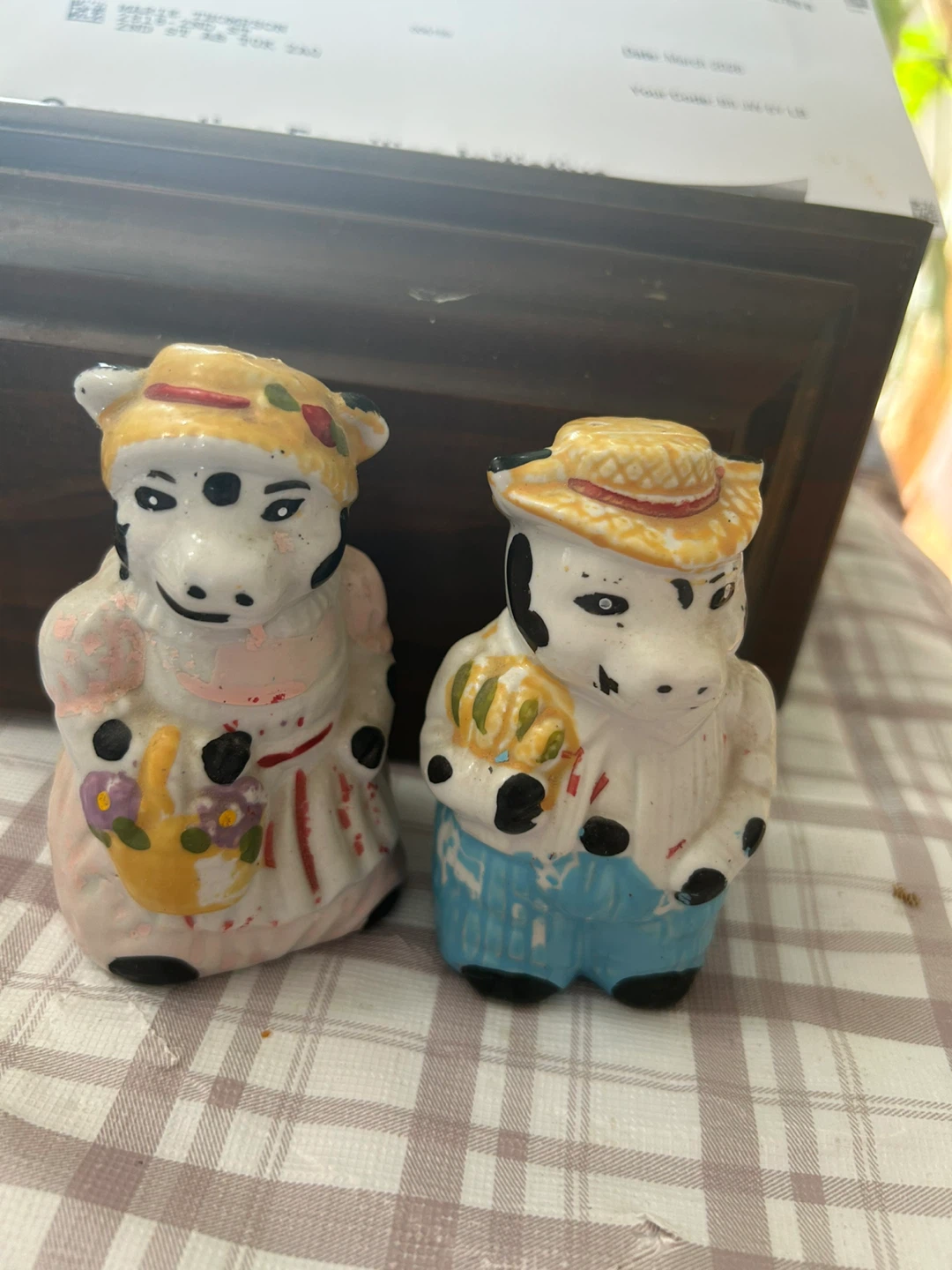 Vintage Cow Salt and Pepper Shakers