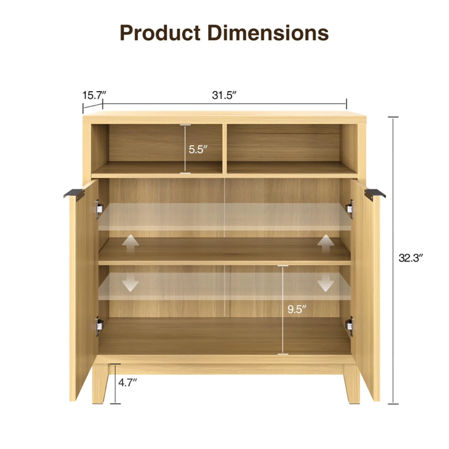 Modern Buffet Cabinet with Fluted Doors