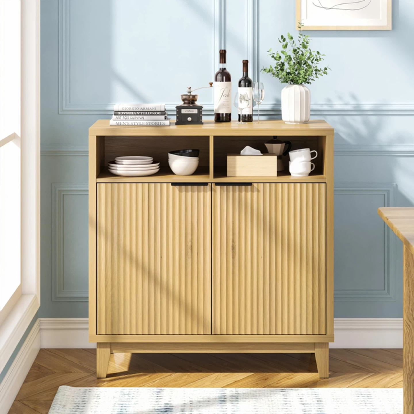 Modern Buffet Cabinet with Fluted Doors - photo 2