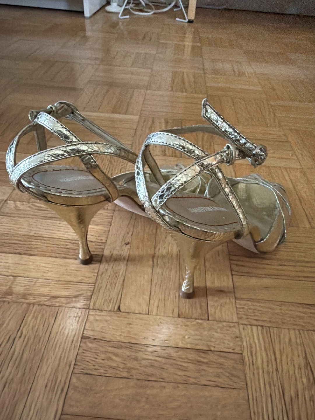 Johnston & Murphy Gold Strappy Heels sandals - photo 3