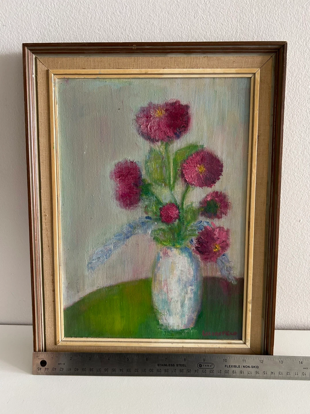 Vintage Original Floral Oil Painting signed "Schofield Oct '64" - photo 4