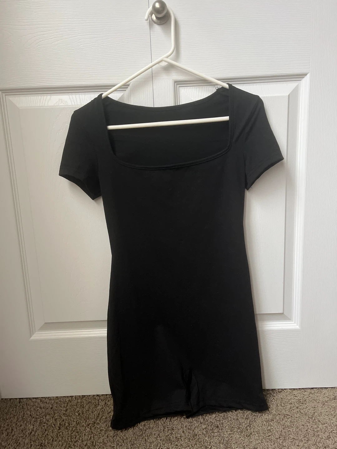 Black Square Neck Romper