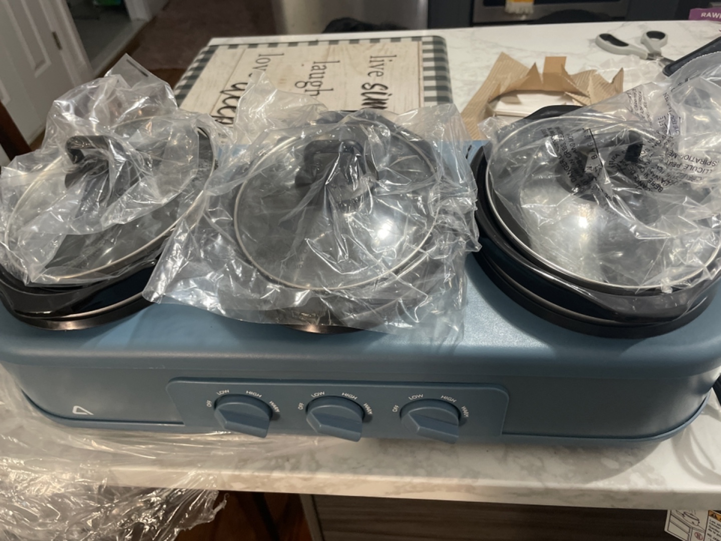 Triple elec slow cooker