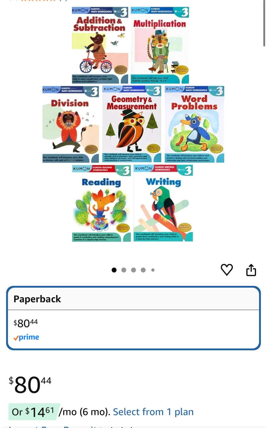 Kumon Grade 3 Math and Reading Workbooks - Set of 7 - photo 2