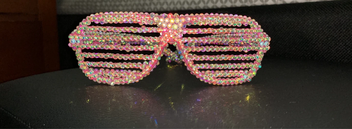 Rhinestone shutter sunglasses