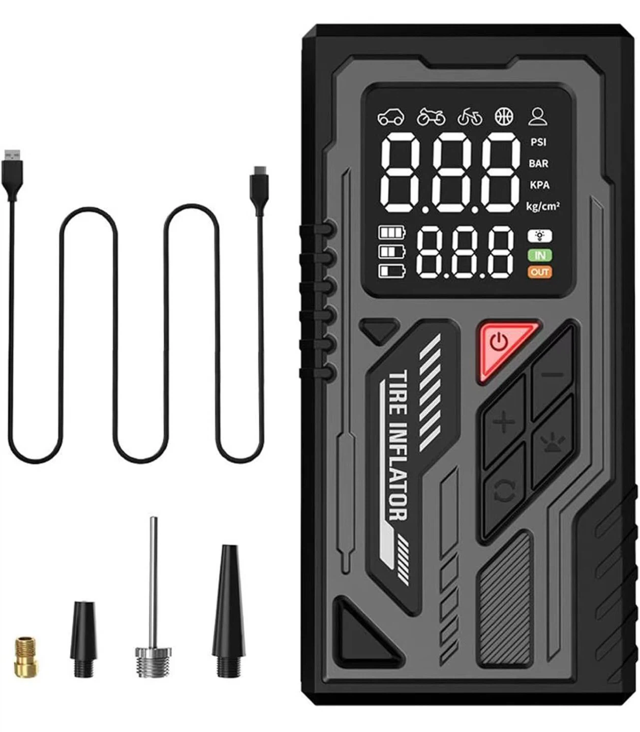 Portable Wireless Tire Inflator with 4000mAh Battery