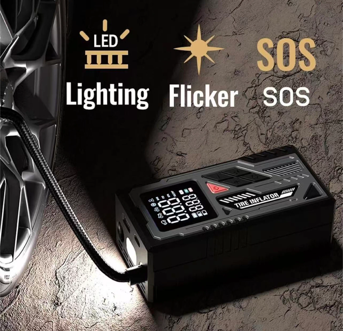 Portable Wireless Tire Inflator with 4000mAh Battery - photo 5