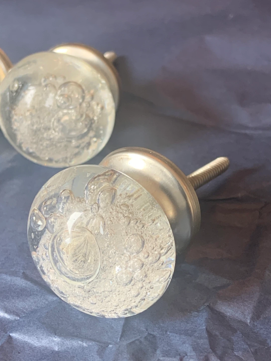 Clear Glass Bubble Cabinet Knobs (Set of 2) - photo 3