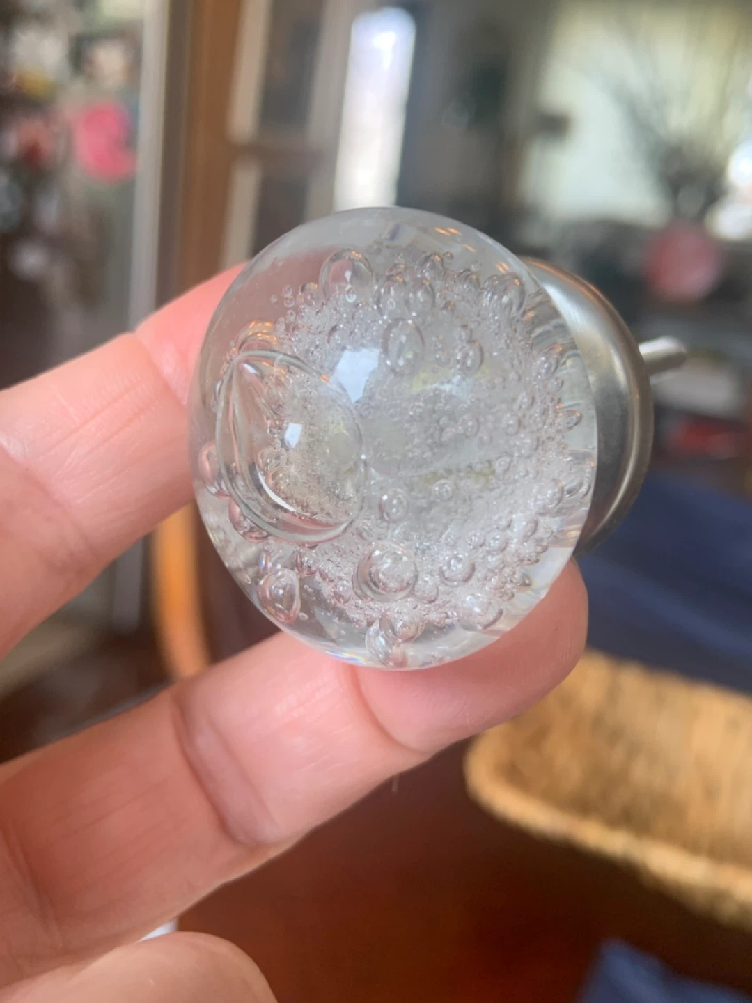 Clear Glass Bubble Cabinet Knobs (Set of 2)