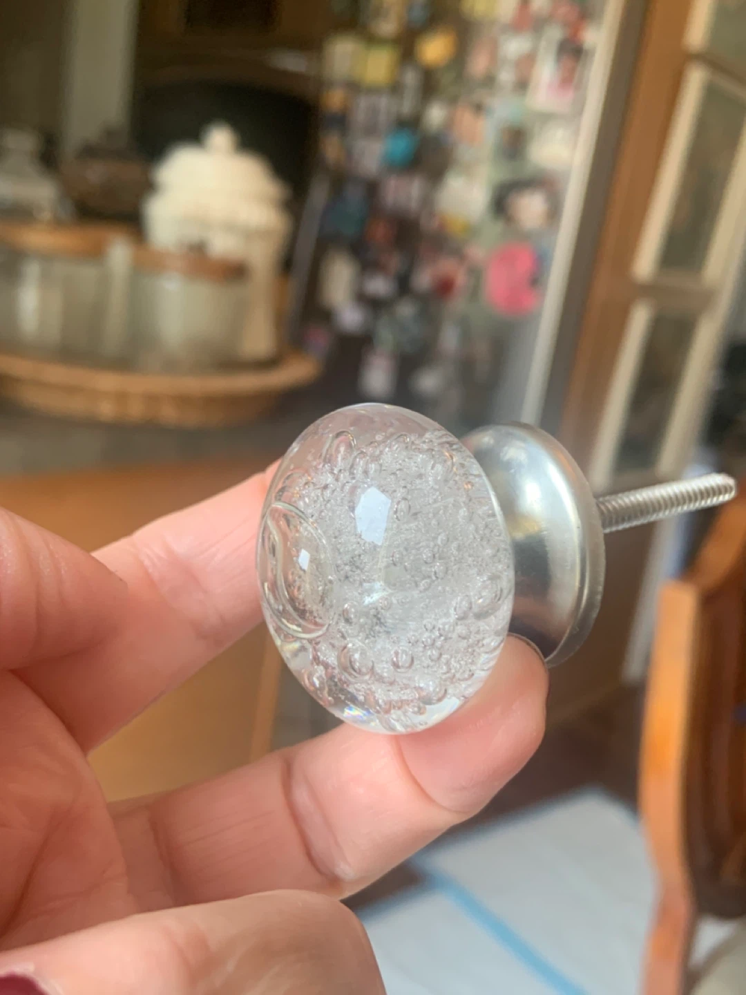 Clear Glass Bubble Cabinet Knobs (Set of 2) - photo 2