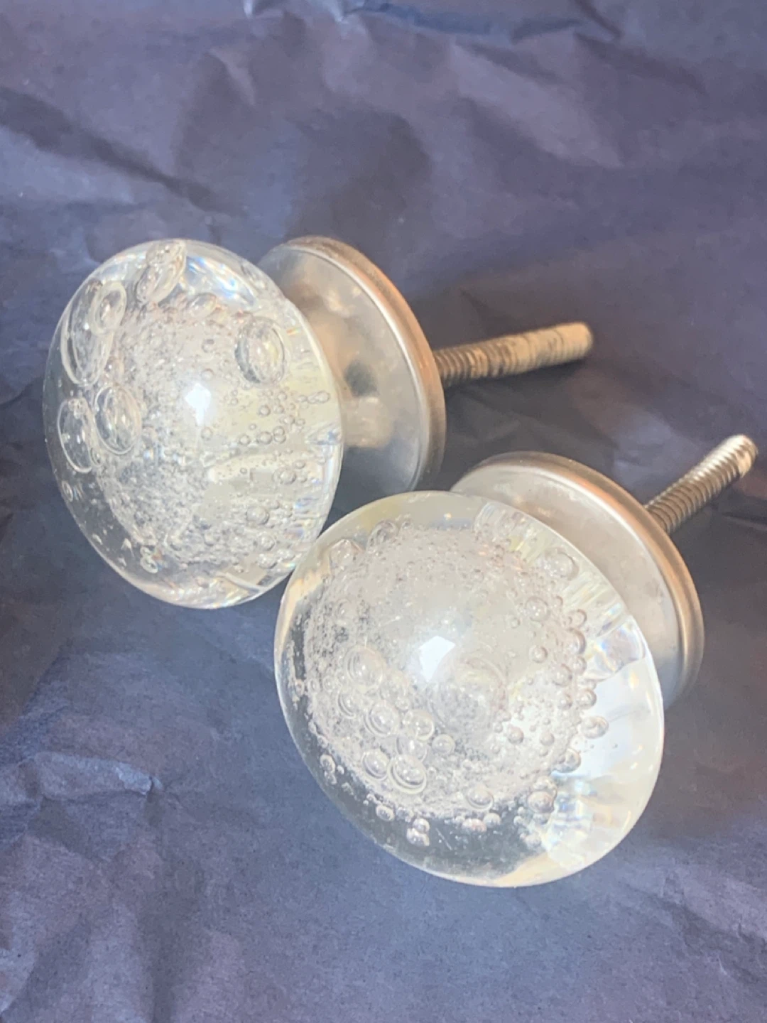 Clear Glass Bubble Cabinet Knobs (Set of 2) - photo 5
