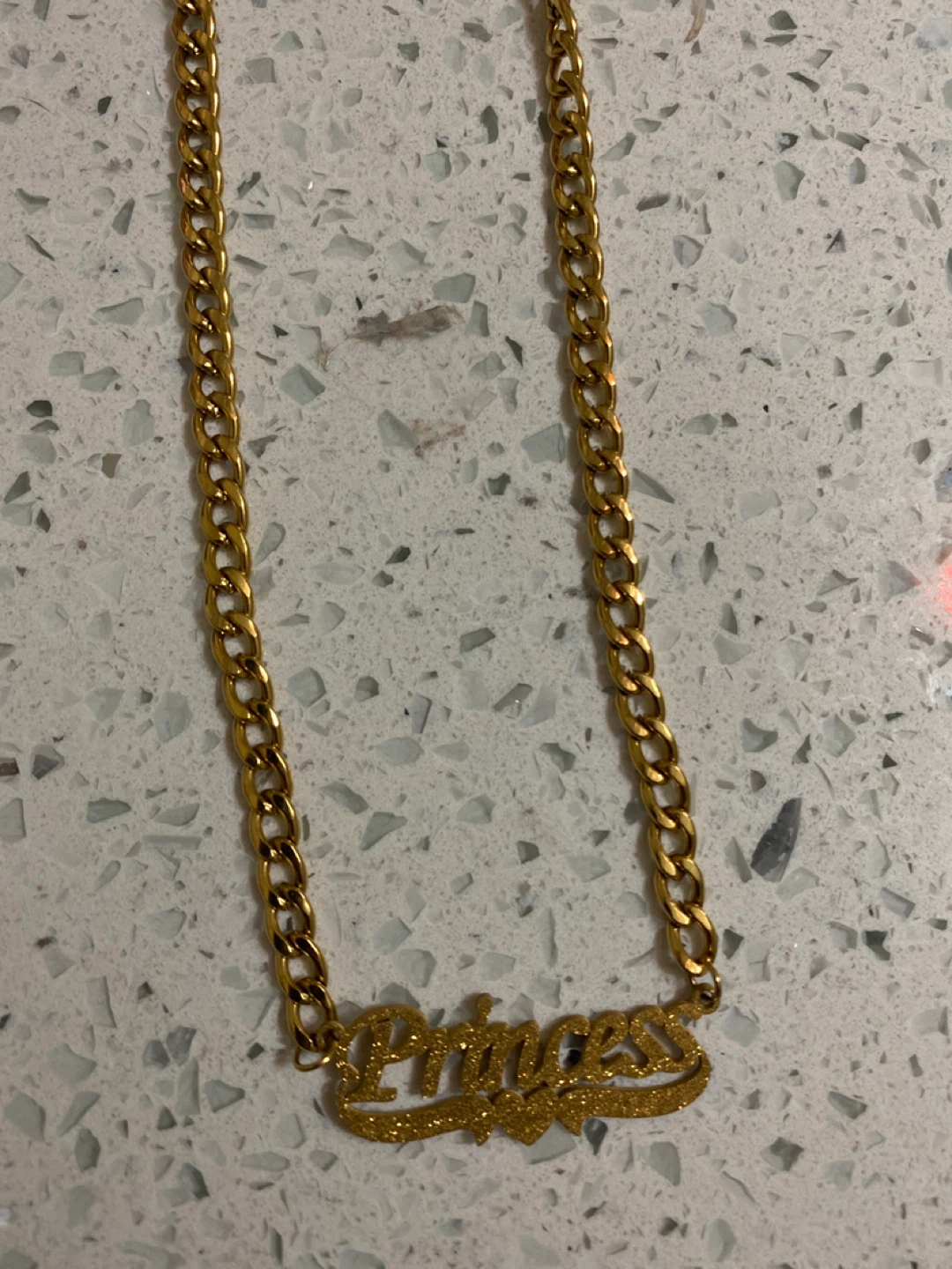 Gold 'Princess' Name Necklace