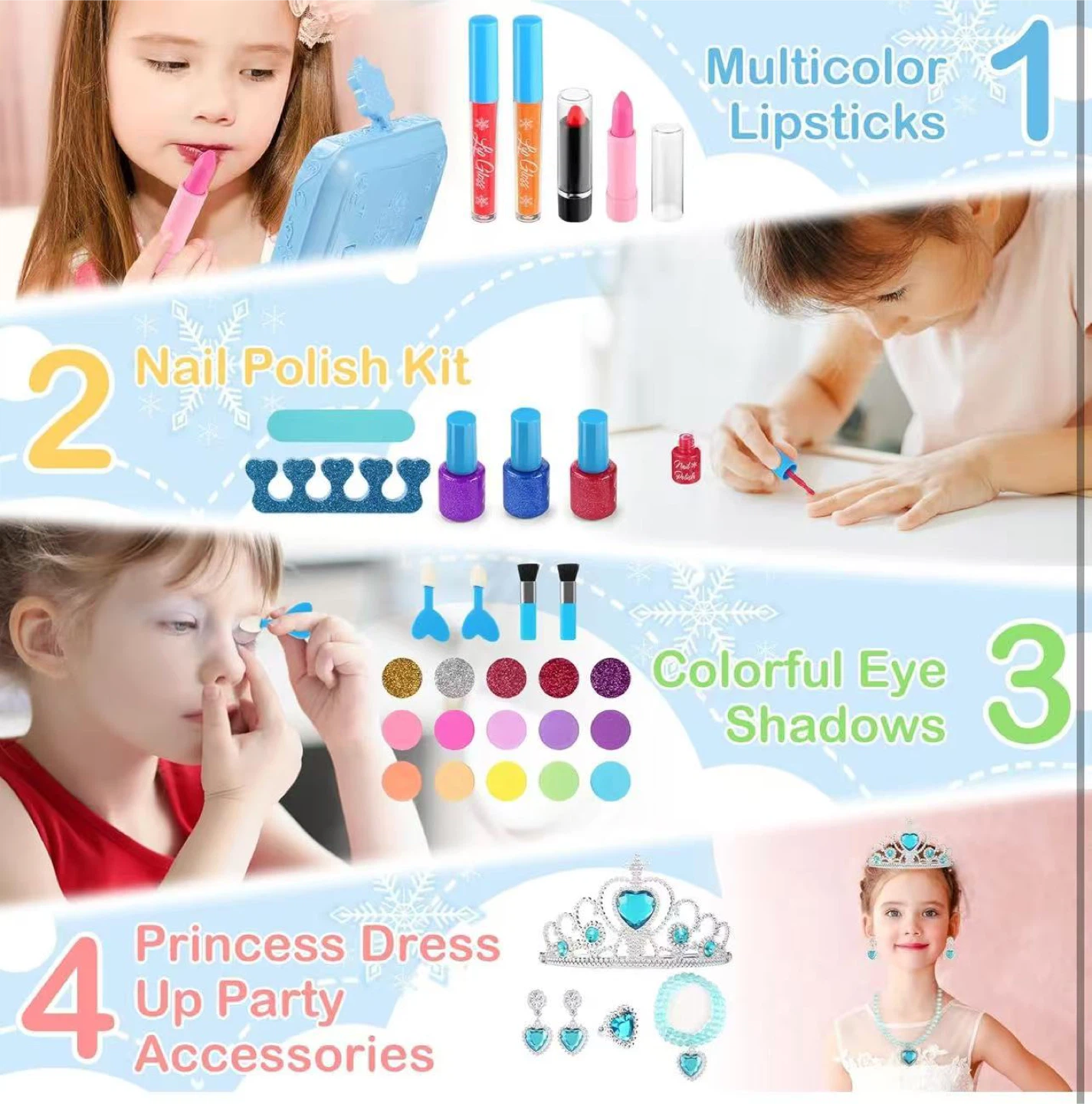 Princess Makeup Kit with LED Cosmetic Mirror - photo 4