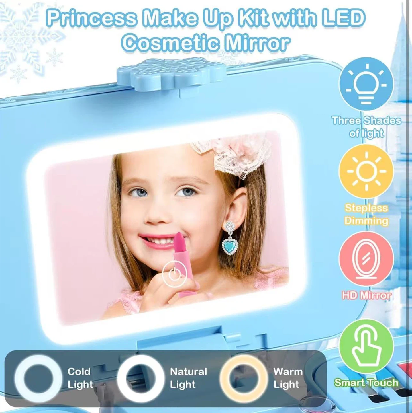 Princess Makeup Kit with LED Cosmetic Mirror - photo 2