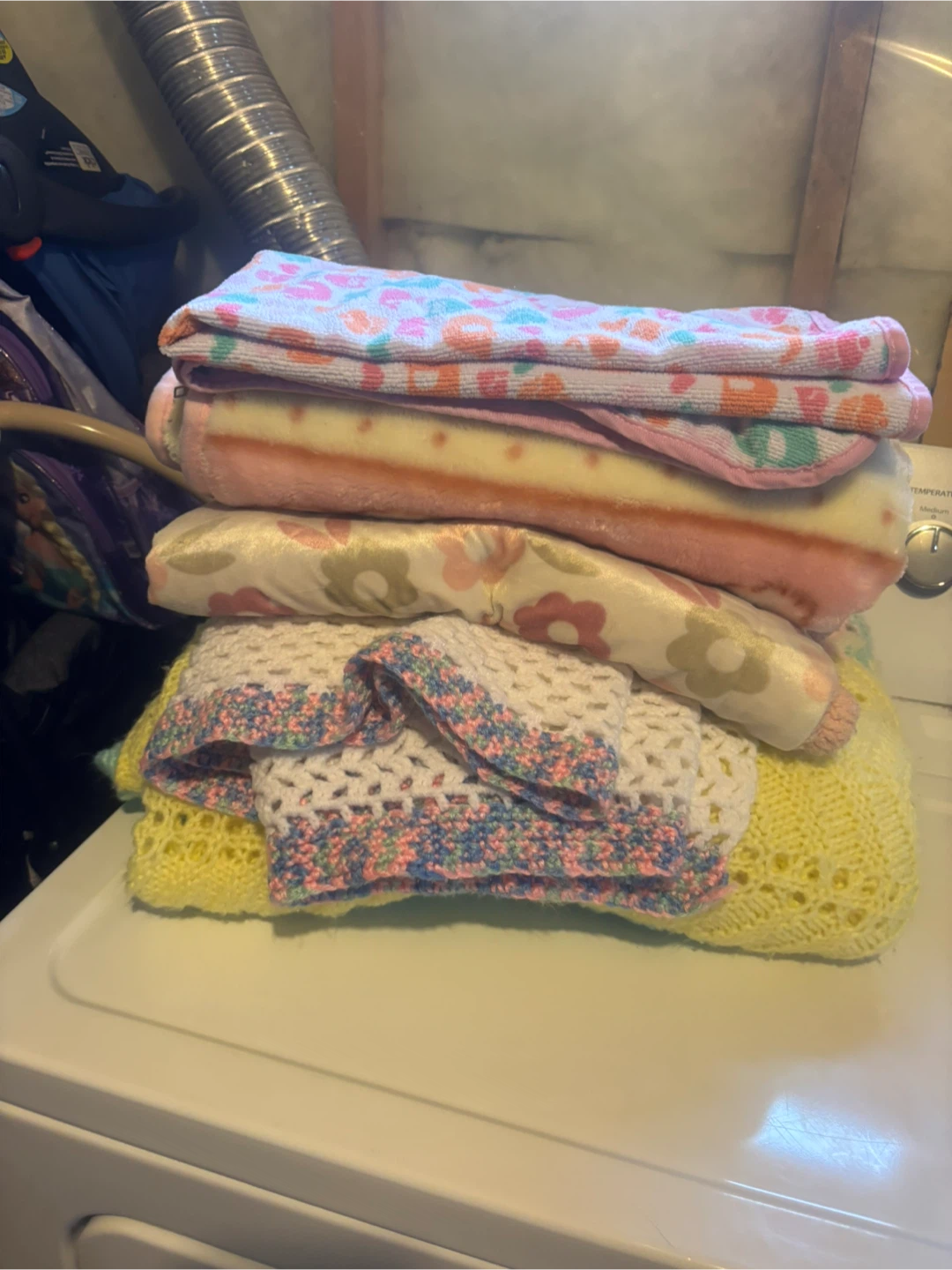 Baby girls blankets 3 and bath towel