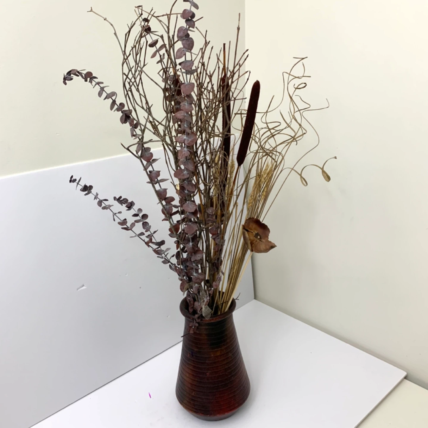 Dried Floral Arrangement Decorative Vase Home Decor Rustic - photo 5