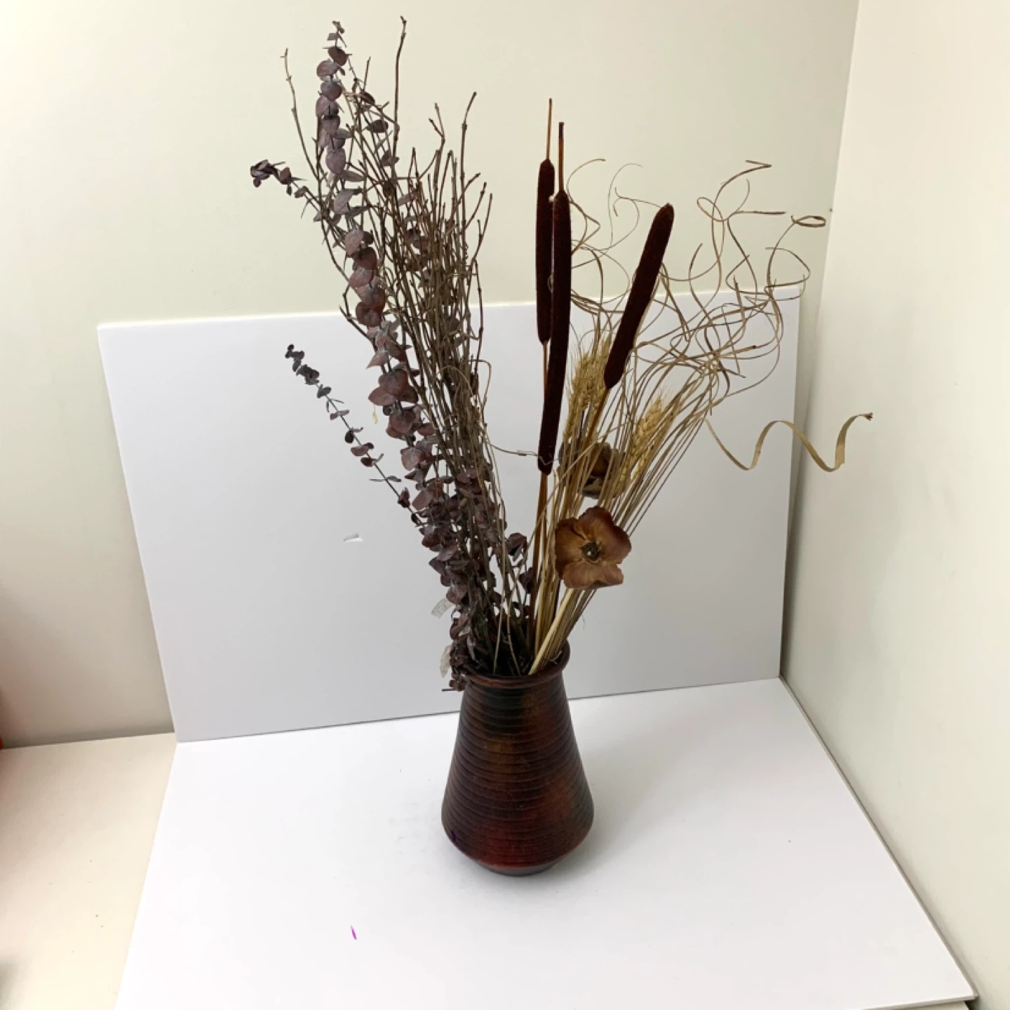 Dried Floral Arrangement Decorative Vase Home Decor Rustic