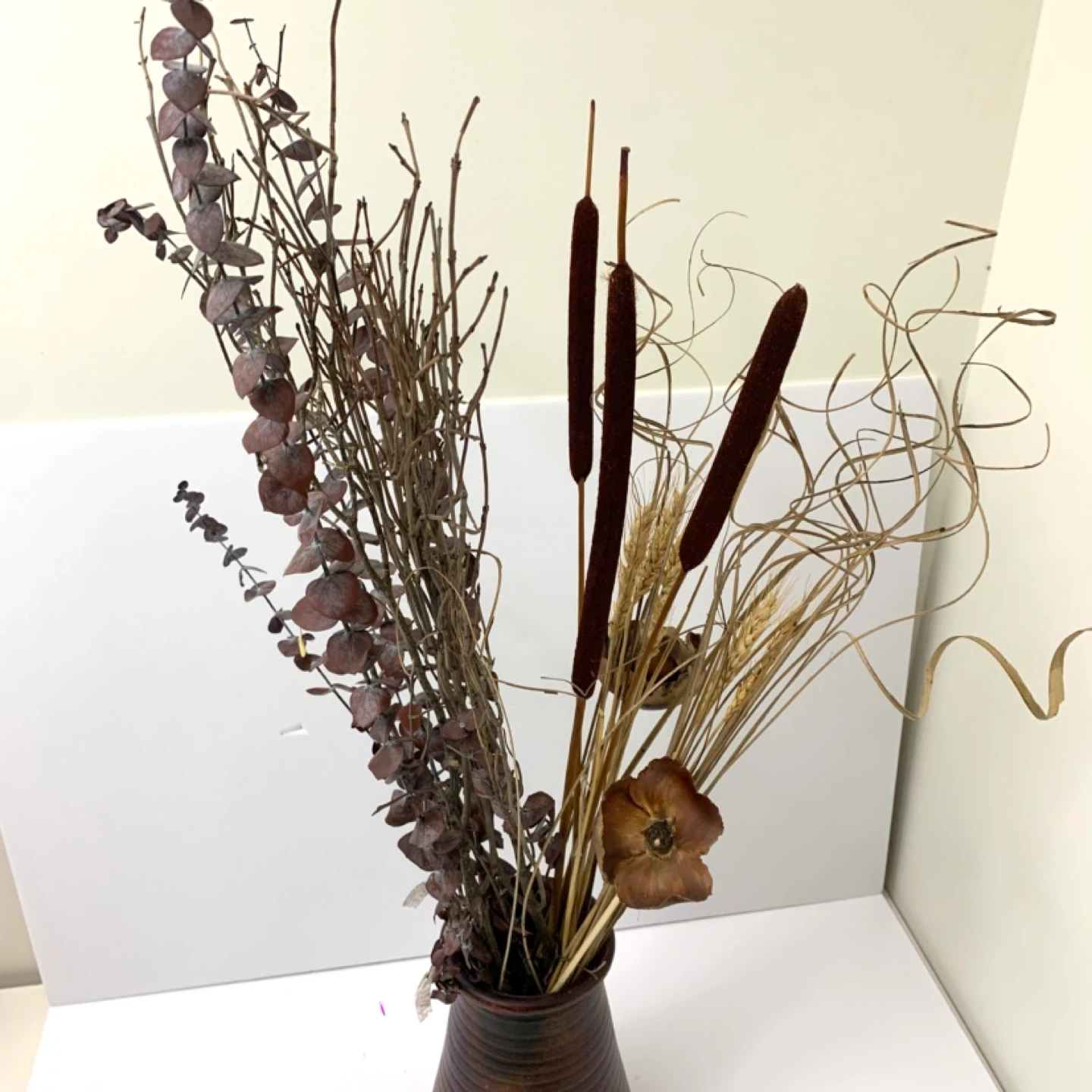 Dried Floral Arrangement Decorative Vase Home Decor Rustic - photo 3