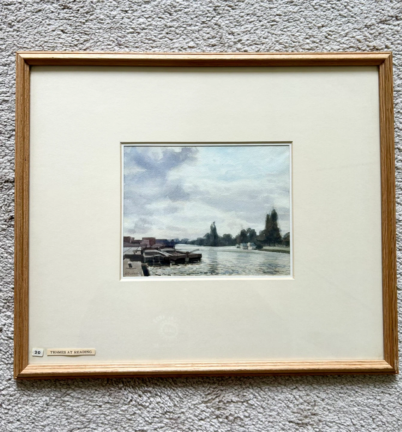Collectible art: John Newberry Thames At Reading 1972 Watercolor