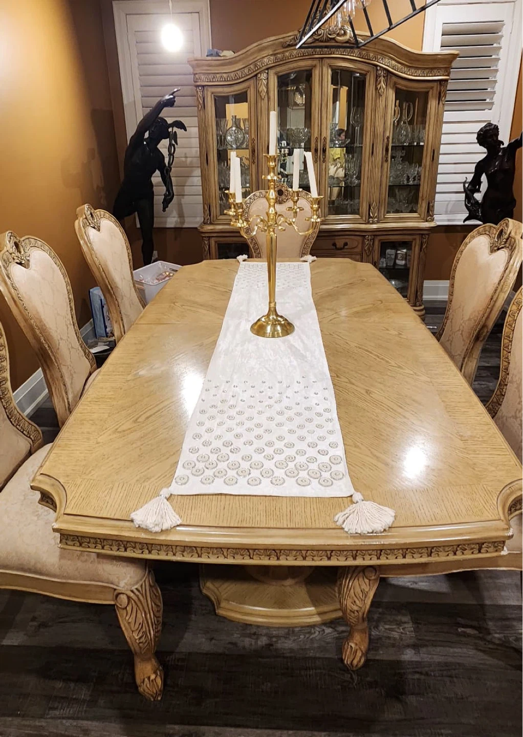 Vintage China Cabinet with Glass Doors and Drawers - photo 2