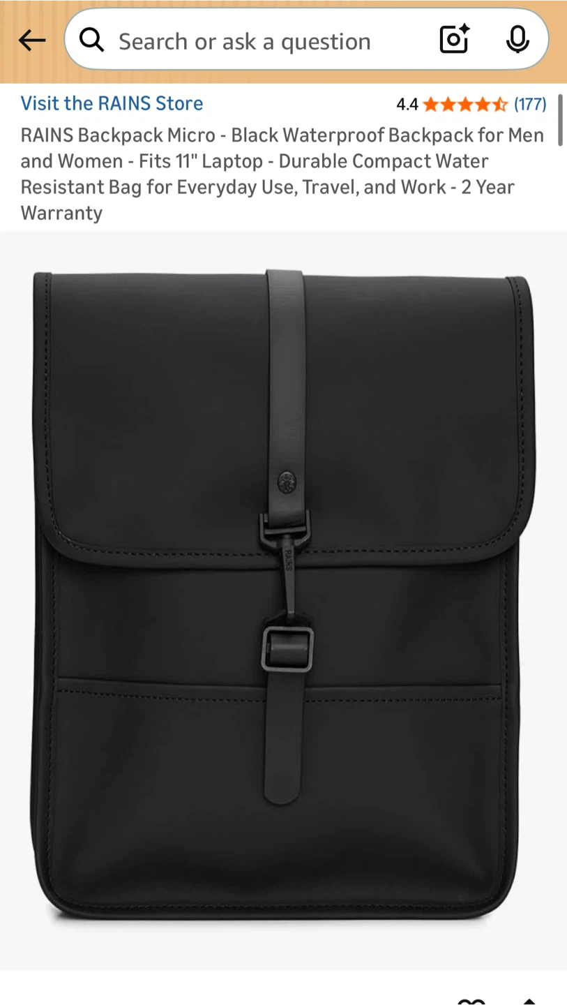 RAINS Backpack Micro - Black Waterproof - photo 3