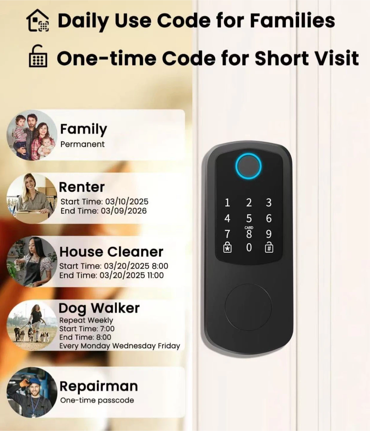 Smart Door Lock with Fingerprint, Keypad, App and Backup Keys - photo 5