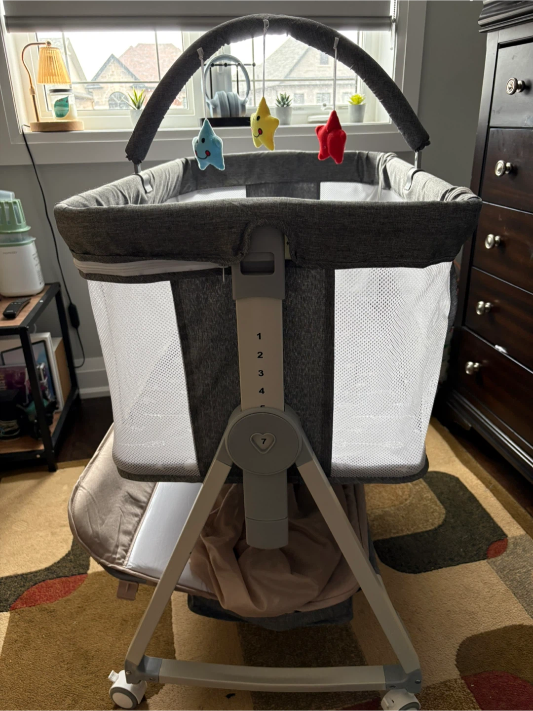 Bedside Grey Bassinet with Mobile - photo 2