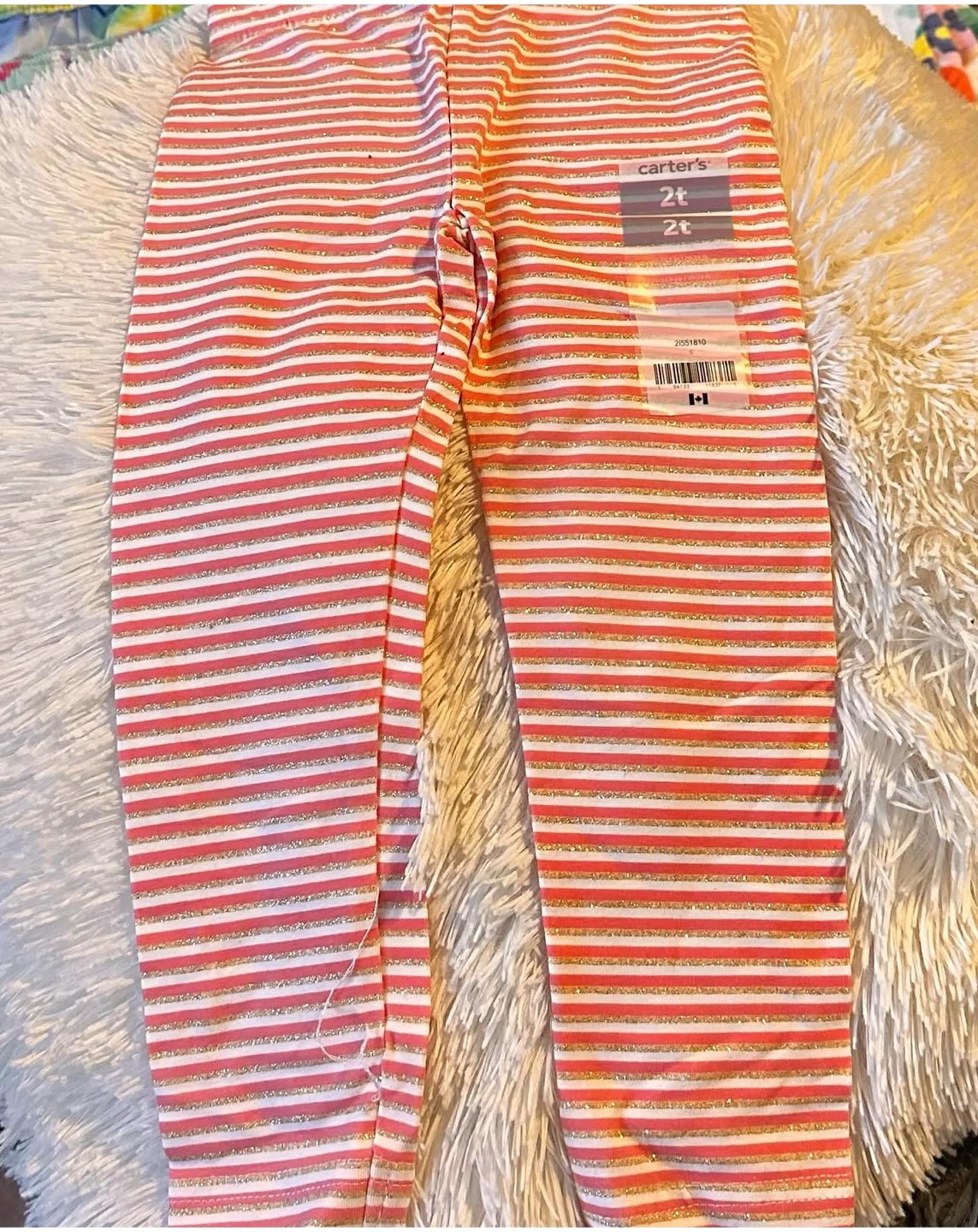 Carter's Baby Girl Striped Leggings Size 2T