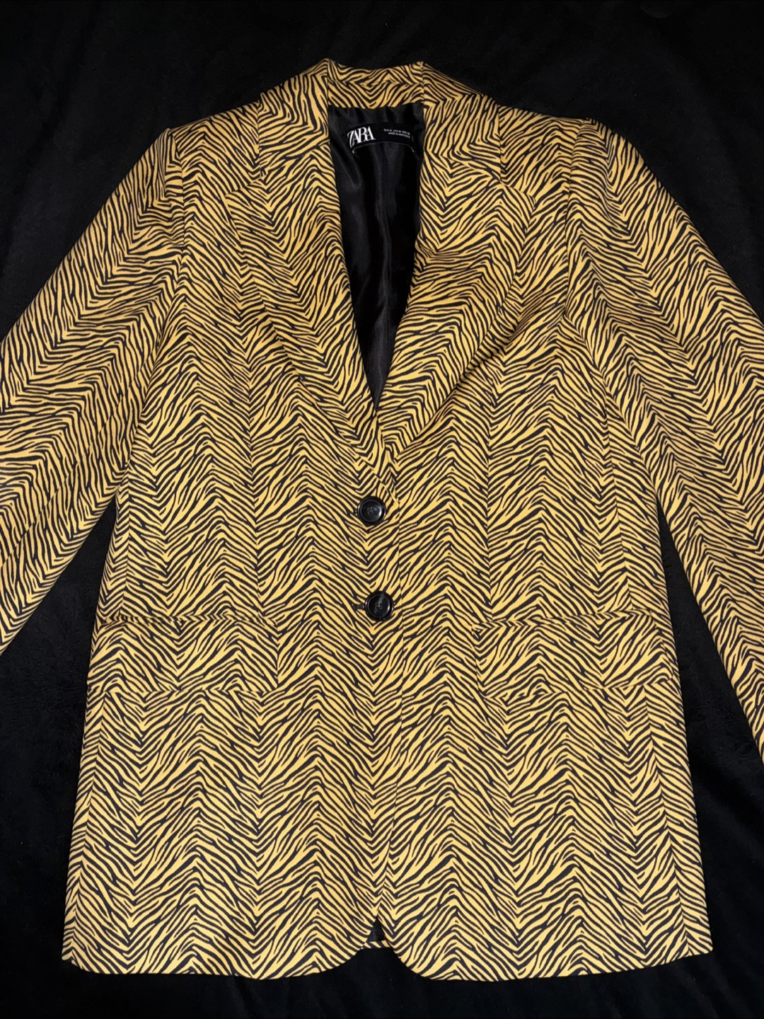 Zara Women's Tiger Print Blazer Jacket - Size Medium